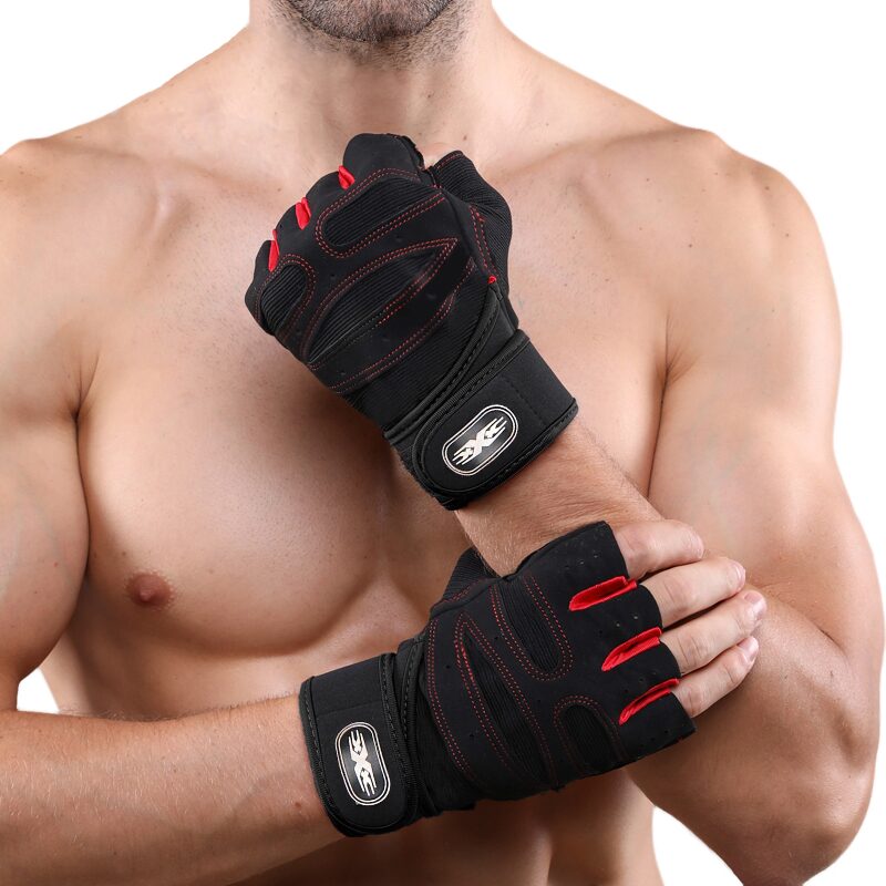 Women/Men Gym Gloves With Wrist Wrap Workout Weight Lifting