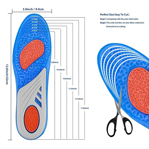 Massaging Gel Insoles for Sore, Tired & Aching Feet