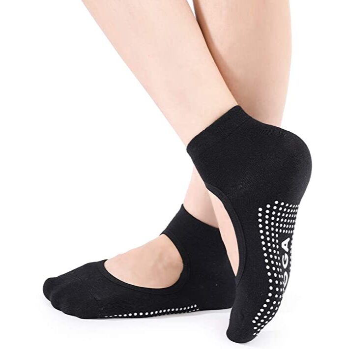 Yoga Socks For Women - 4 Pairs Pilates Socks Non-slip Grips Sock