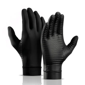 Raynaud's gloves full length black on white background for men and women