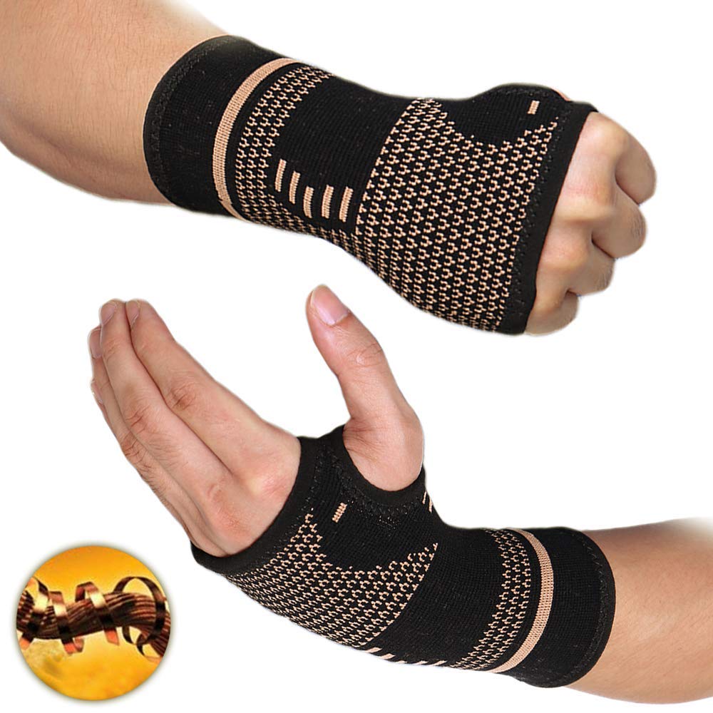 Copper Wrist & Hand Support Compression Sleeves - Nuova Health