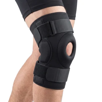side view of man wearing the mcl knee brace