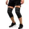 man posing wearing the knee wraps on white background close up product image