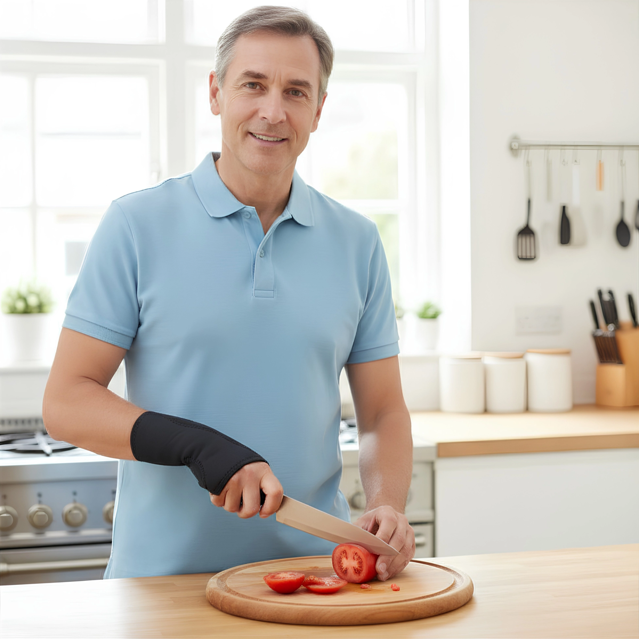 man-in-kitchen-wearing-wrist-support Wrist Splint
