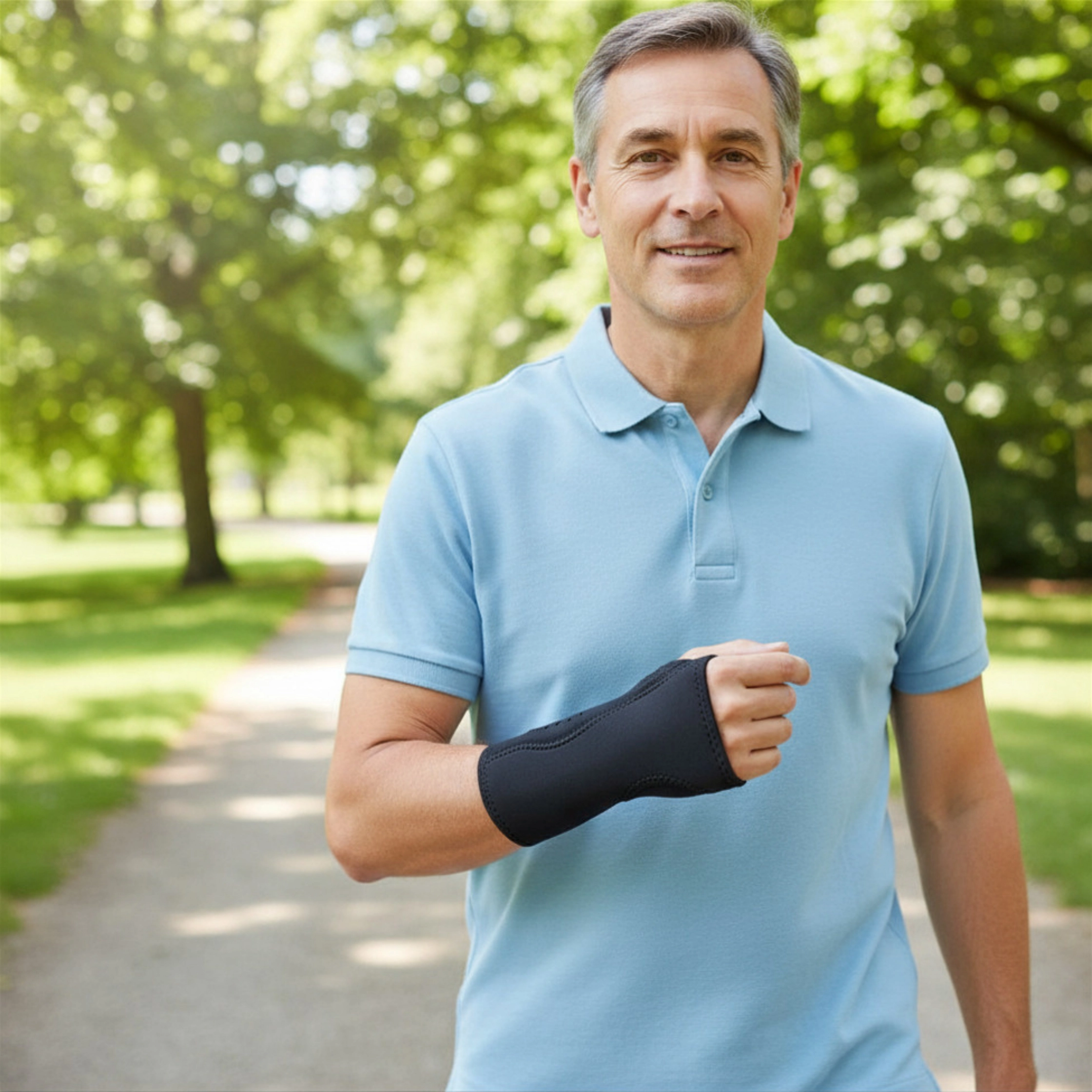 man-in-park-wearing-wrist-support Wrist Splint