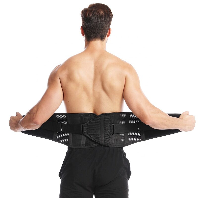 Back brace for lower back pain with double strap - Nuova Health