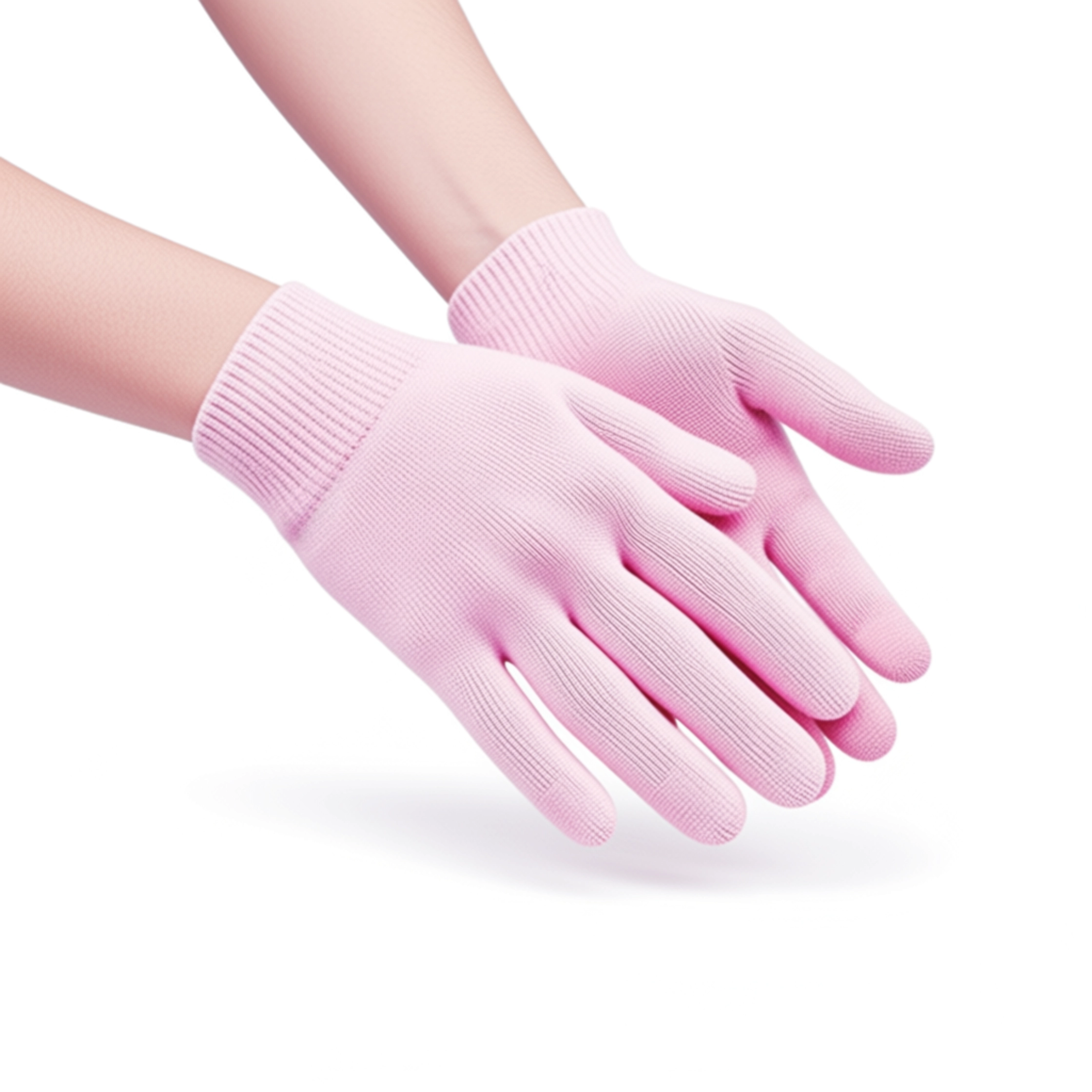 product image of the spa gloves being worn on hands