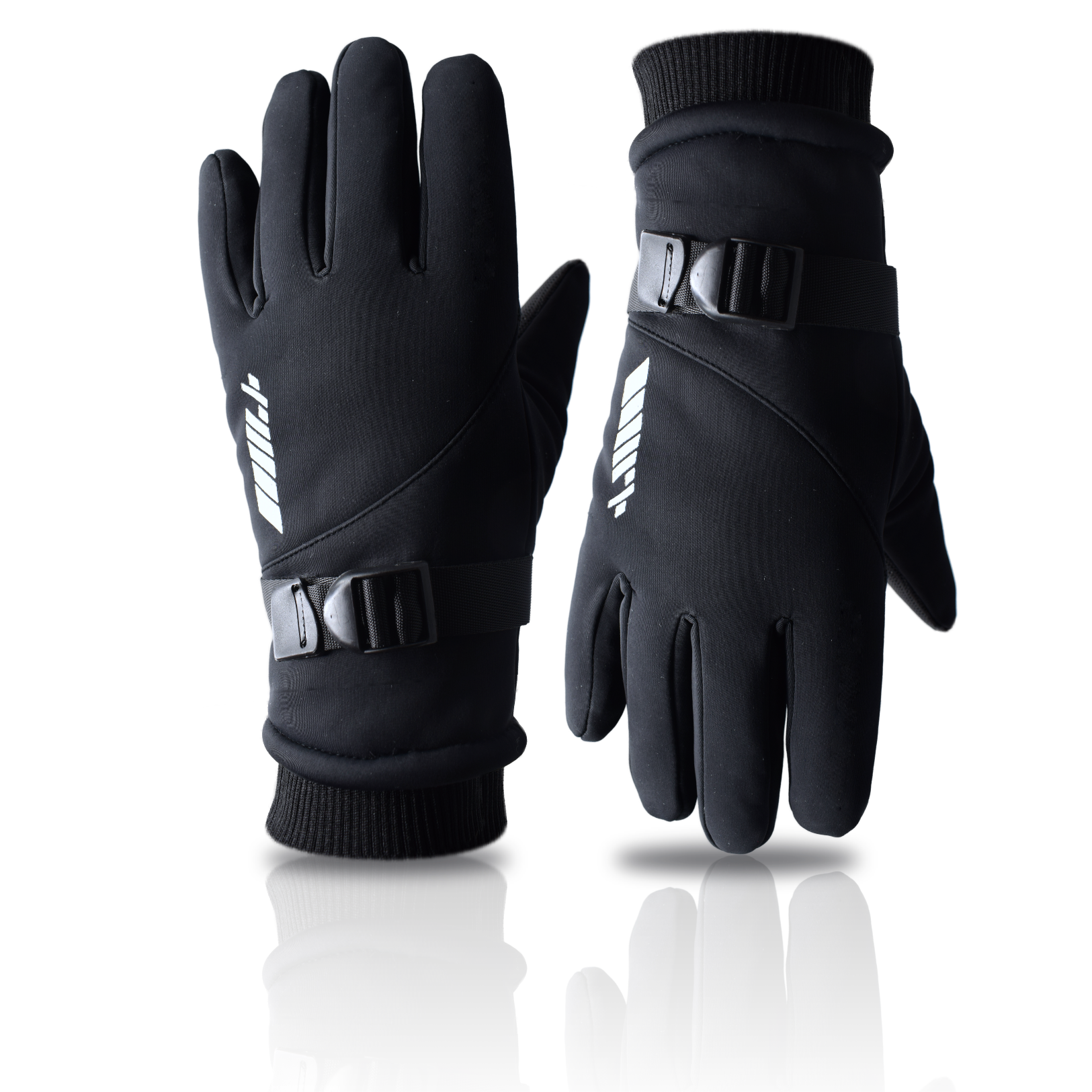 Men's Thermal Thinsulate Lined Knit Winter Gloves – 2 Colours (Black/Grey)
