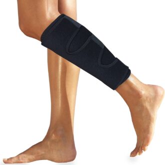 picture of a Shin compression sleeve brace for both men and women in black