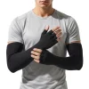 man wearing the revitafit hand support general support gloves for activities, typing, sports, running and exercise