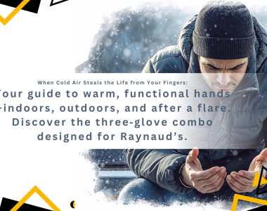 what are the best raynaud's disease gloves to buy? banner image of a man thinking exactly that.
